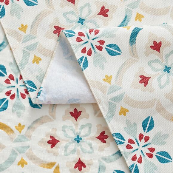 Tile Print PEVA Tablecloth 60" x 84" Rectangle Polyester Backing New Home Gift - Picture 4 of 6